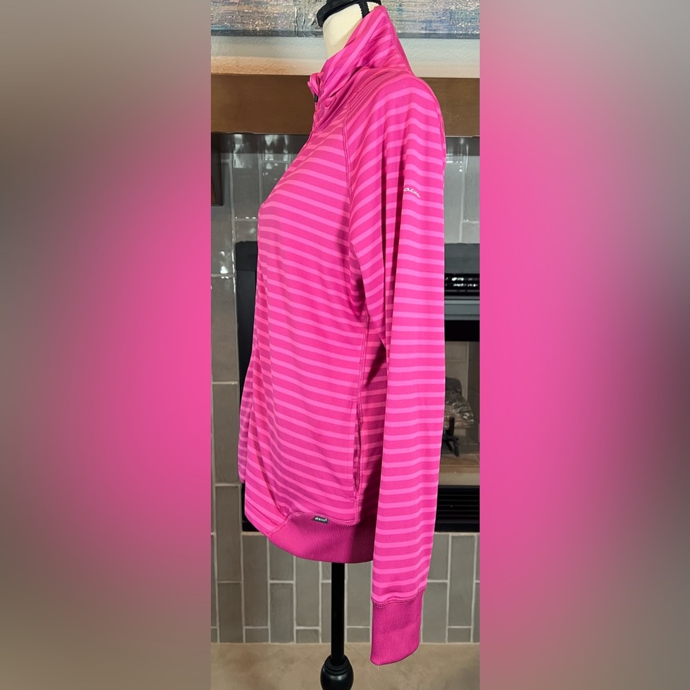 #799 Abacus Golf Pink Stripped Full Zip Mulligan Jacket Large - Picture 5 of 9